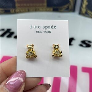 Kate Spade Gold Bear Earrings for Kids
